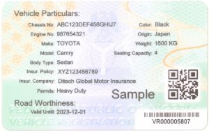 Vehicle Registration Card - Back